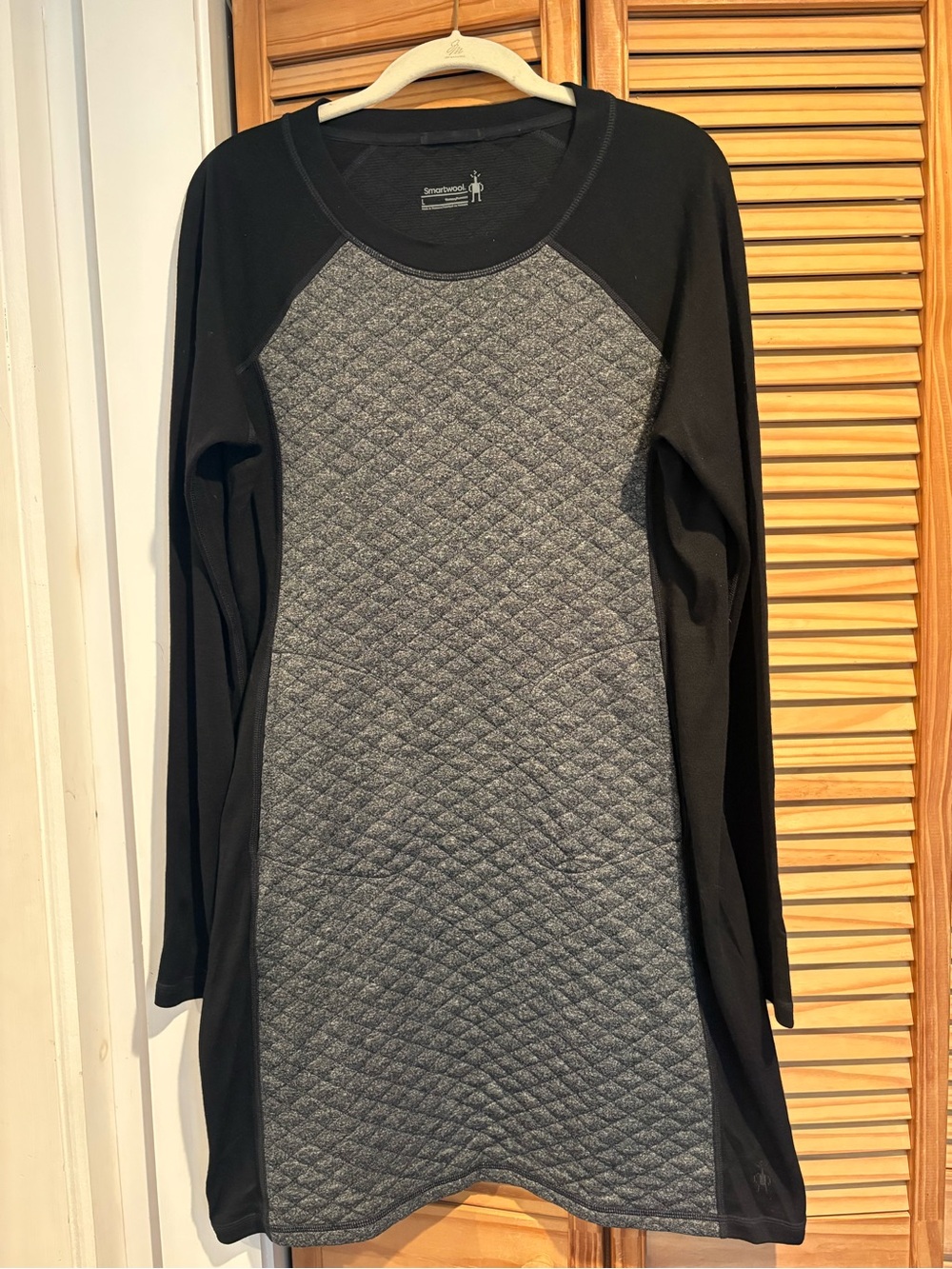 Smartwool Diamond Peak Quilted Dress Black Gray Merino Wool Women’s Pockets L
